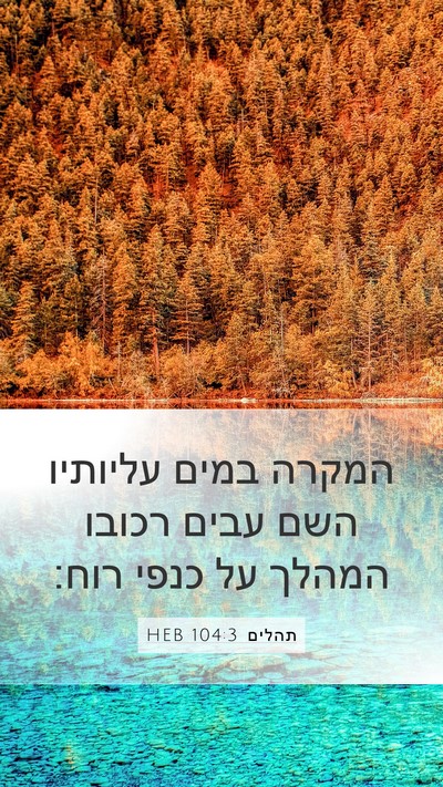 תהלים 104:3 HEB Bible Verse Image