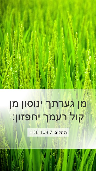 תהלים 104:7 HEB Mobile Phone Wallpaper - מן גערתך ינוסון מן קול רעמך - Mobile Bible Verse Wallpaper