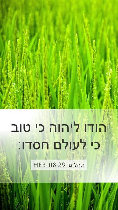 תהלים 118:29 HEB Bible Verse Image