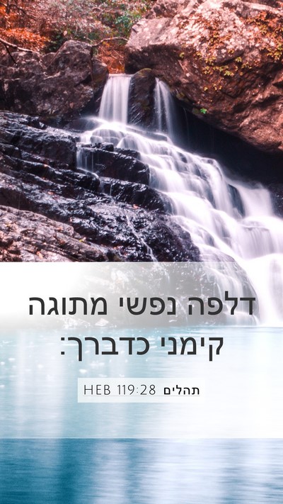 תהלים 119:28 HEB Bible Verse Image