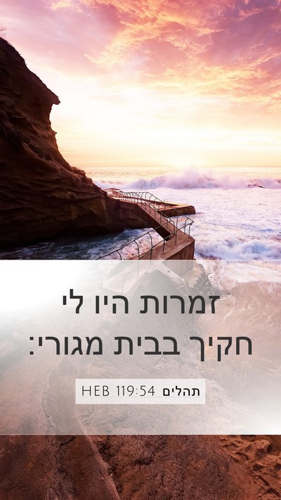 תהלים 119:54 HEB Bible Verse Image