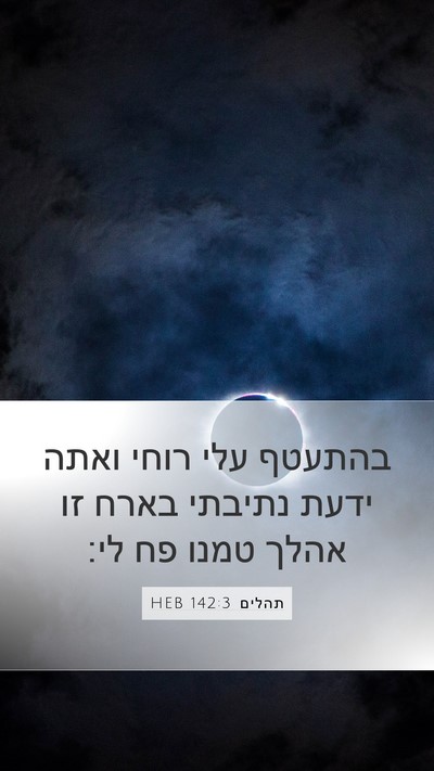תהלים 142:3 HEB Bible Verse Image