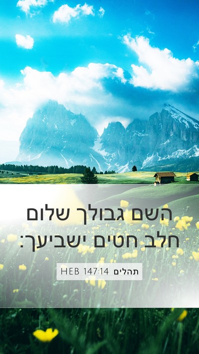 תהלים 147:14 HEB Bible Verse Image