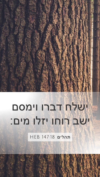 תהלים 147:18 HEB Bible Verse Image