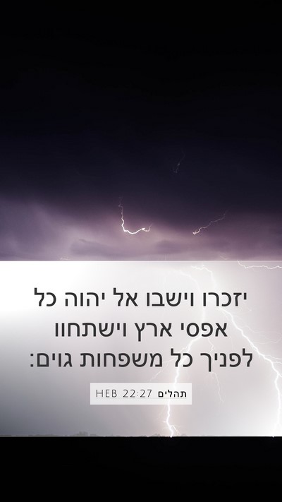 תהלים 22:27 HEB Bible Verse Image