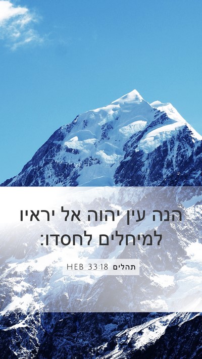 תהלים 33:18 HEB Bible Verse Image