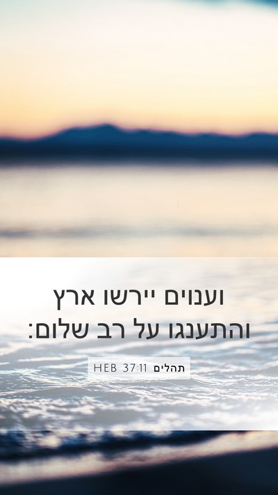 תהלים 37:11 HEB Bible Verse Image