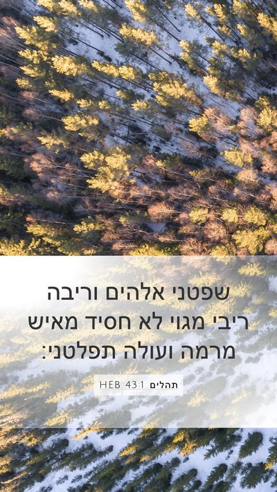 תהלים 43:1 HEB Bible Verse Image