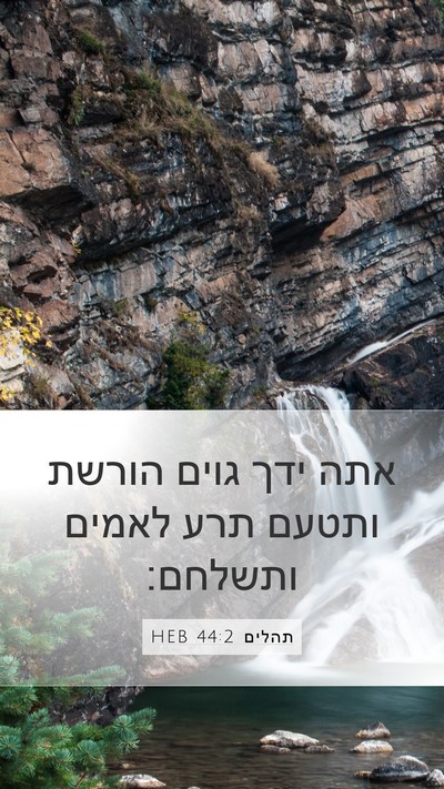 תהלים 44:2 HEB Bible Verse Image