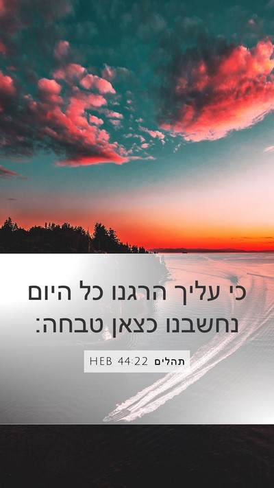 תהלים 44:22 HEB Bible Verse Image