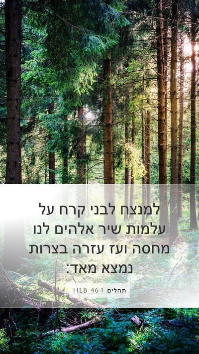 תהלים 46:1 HEB Bible Verse Image