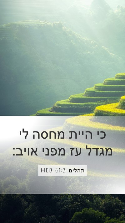 תהלים 61:3 HEB Bible Verse Image