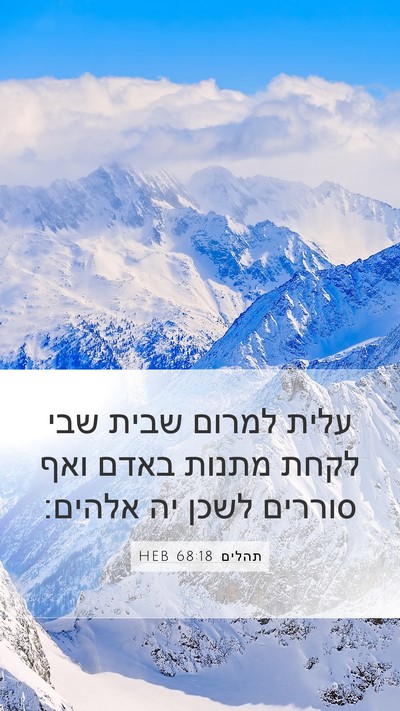 תהלים 68:18 HEB Bible Verse Image