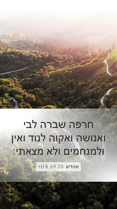 תהלים 69:20 HEB Bible Verse Image