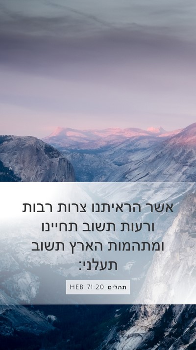 תהלים 71:20 HEB Bible Verse Image