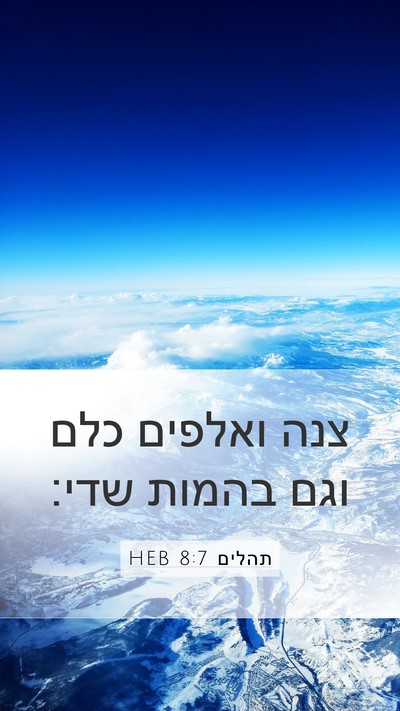תהלים 8:7 HEB Mobile Phone Wallpaper - צנה ואלפים כלם וגם בהמות - Mobile Bible Verse Wallpaper