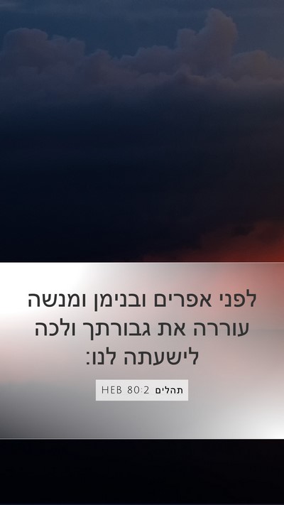 תהלים 80:2 HEB Bible Verse Image