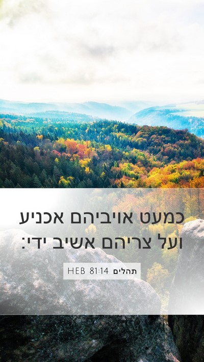 תהלים 81:14 HEB Bible Verse Image