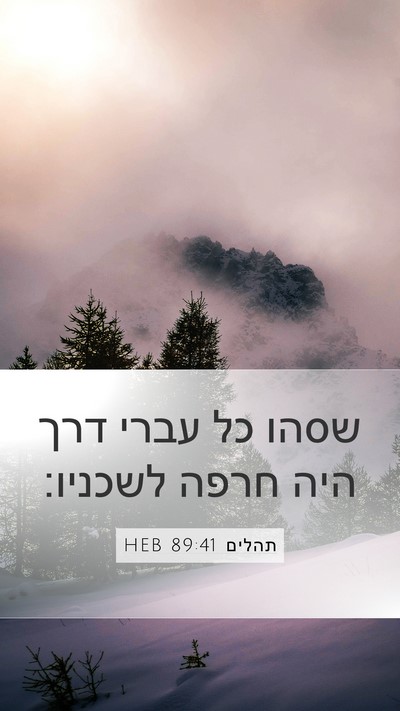תהלים 89:41 HEB Bible Verse Image