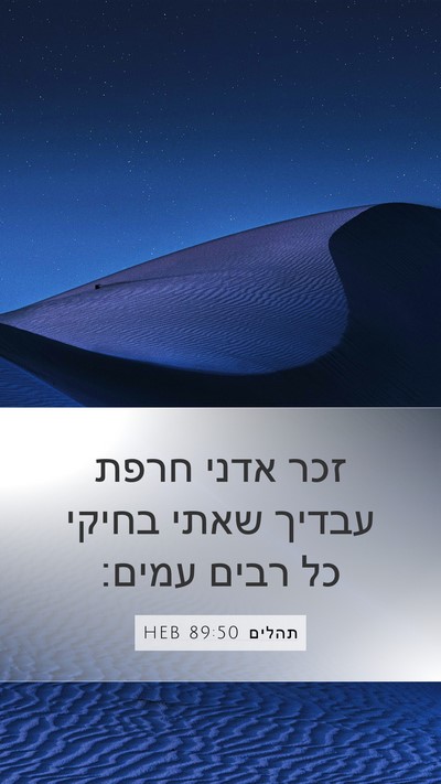תהלים 89:50 HEB Bible Verse Image