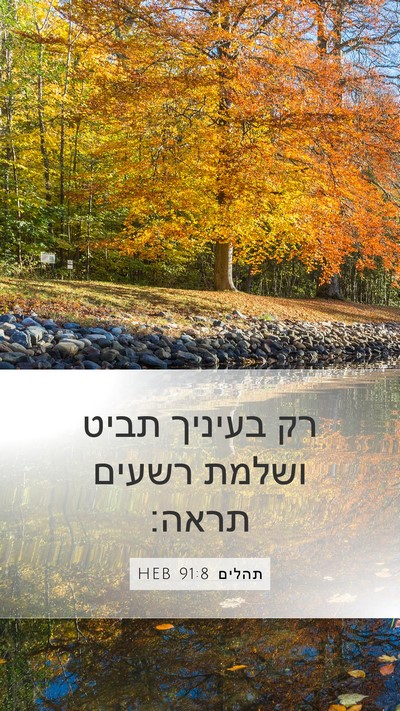תהלים 91:8 HEB Bible Verse Image