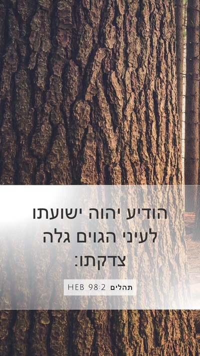תהלים 98:2 HEB Bible Verse Image